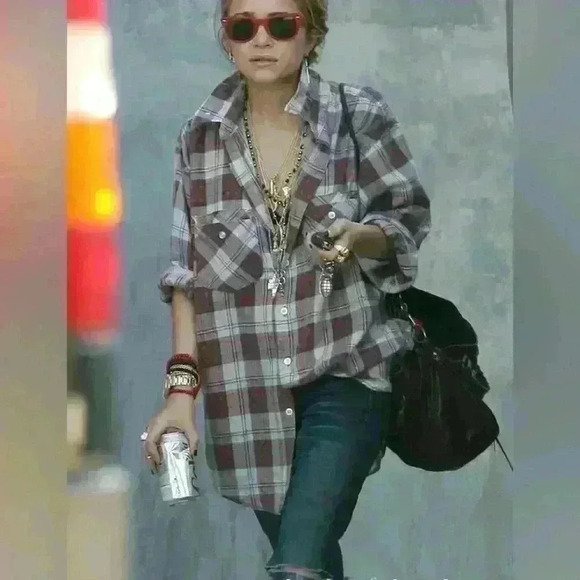 Ralph Lauren Blake Long Sleeve Shirt Purple Blue Plaid sz M (unisex) - Picture 11 of 11